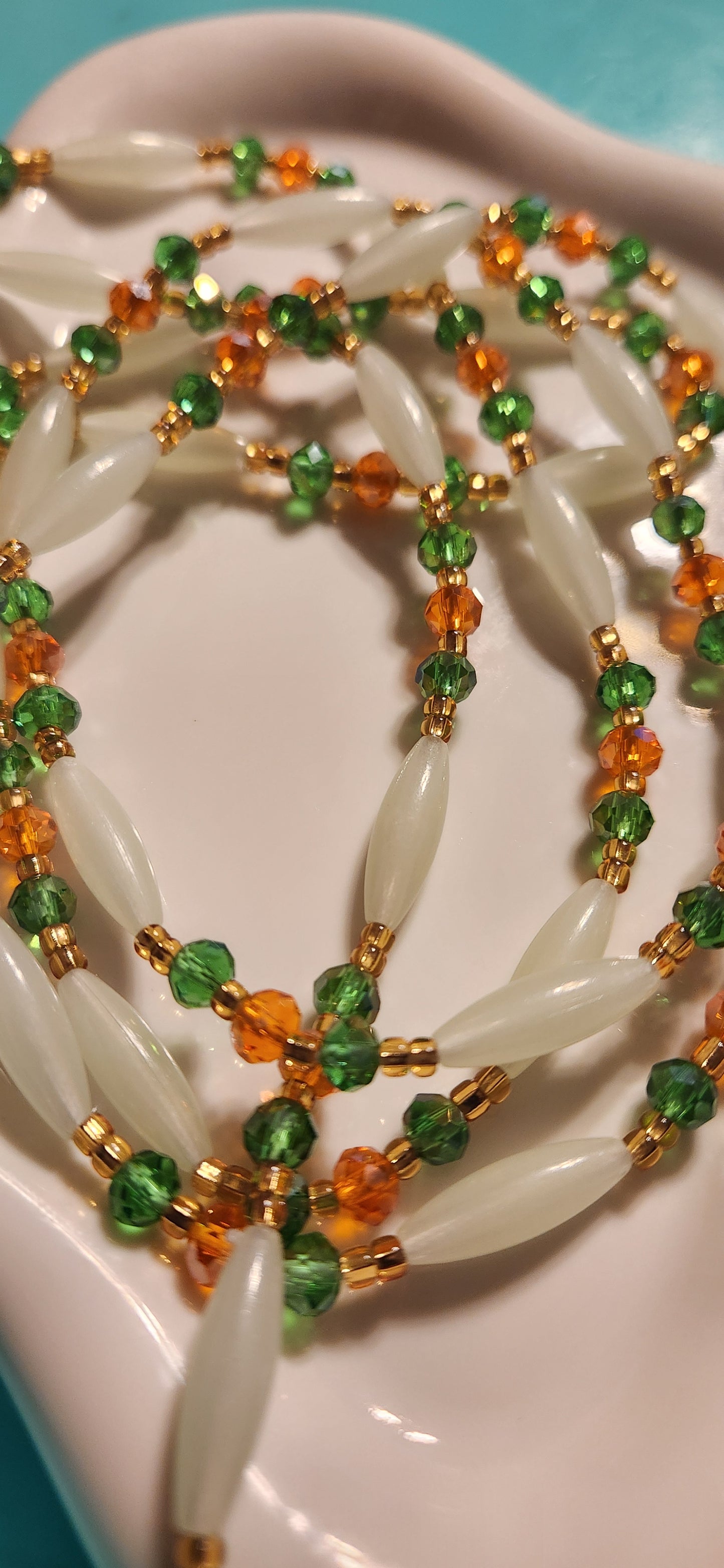 Traditional tie on waist beads that glow in the dark none elastic