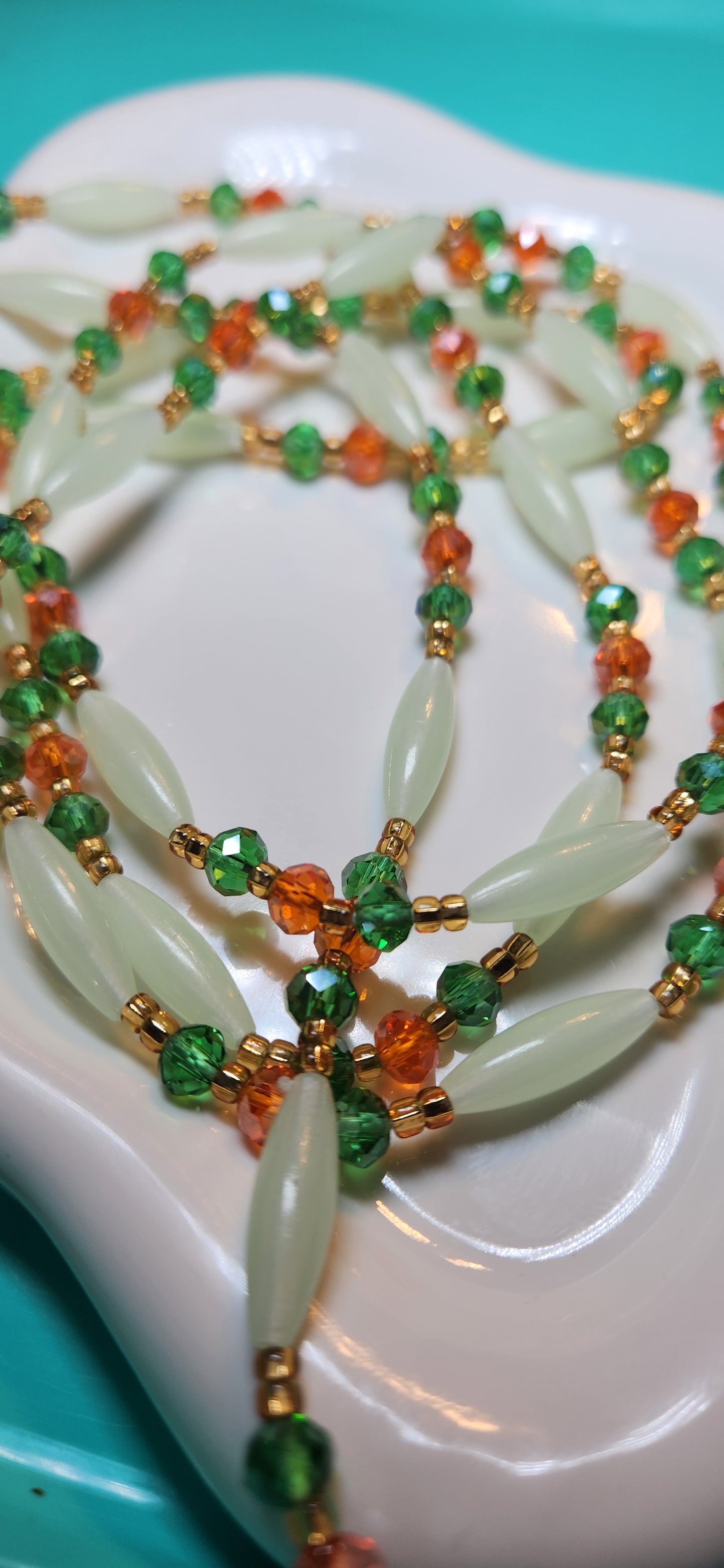 Traditional tie on waist beads that glow in the dark none elastic