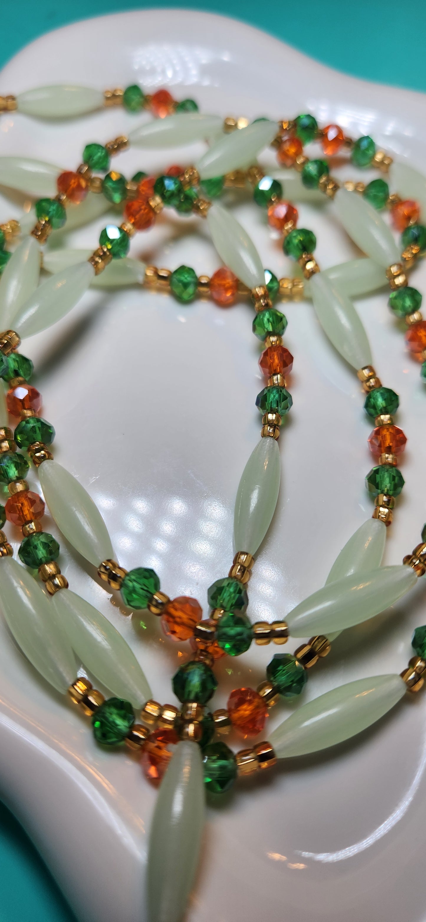 Traditional tie on waist beads that glow in the dark none elastic