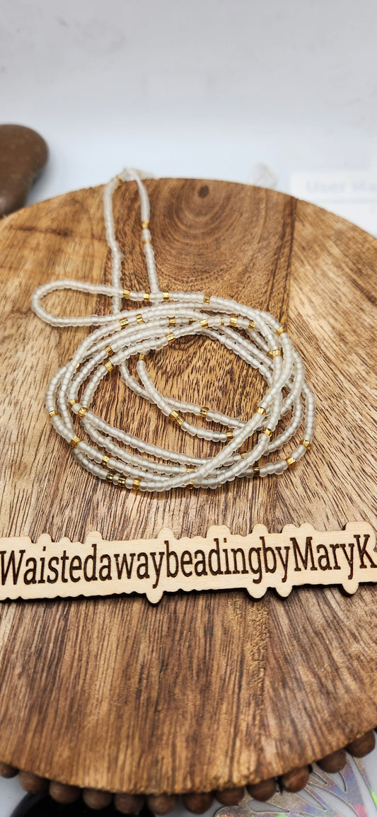 Clear and gold waistbeads