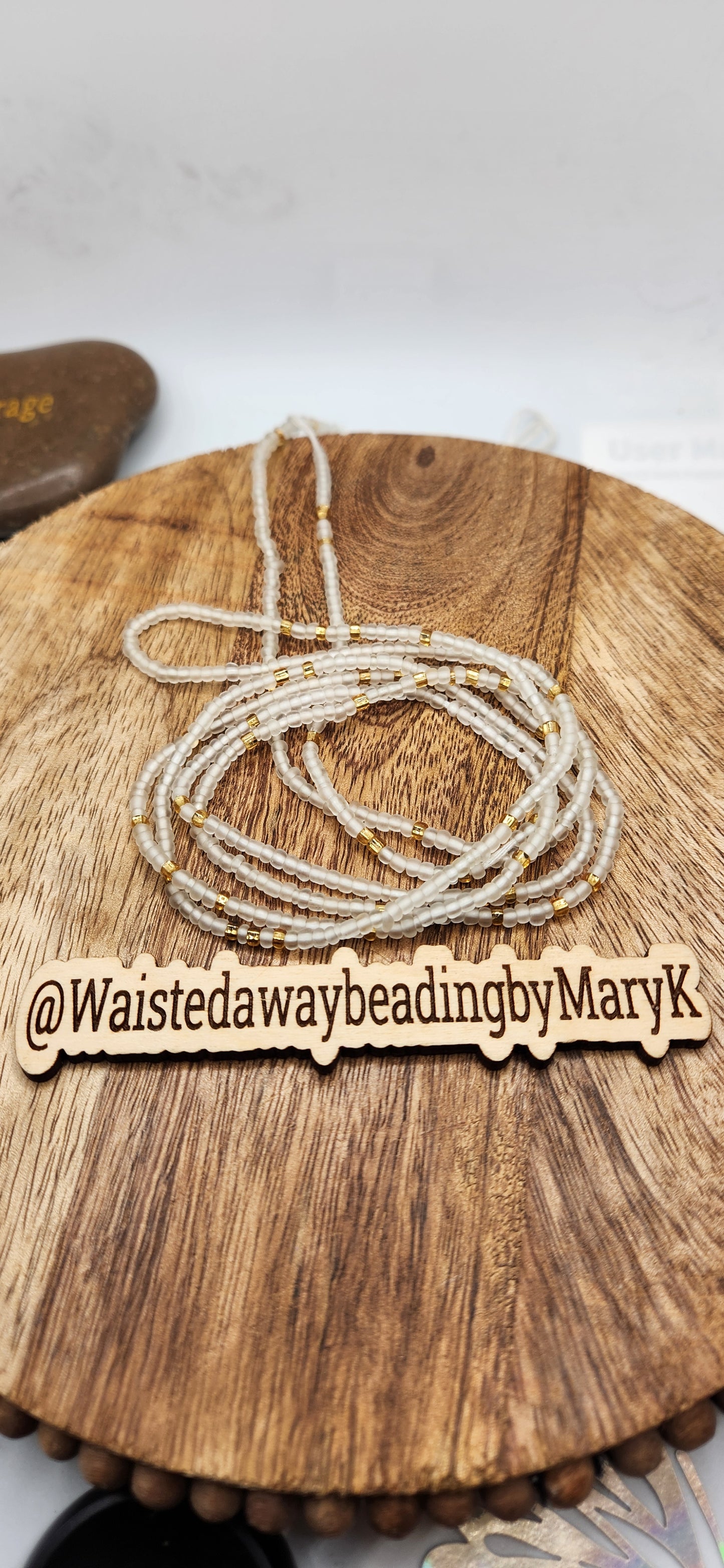 Waist Beads / African Hip Chain clear and gold / gold mix (Traditional non-elastic string)